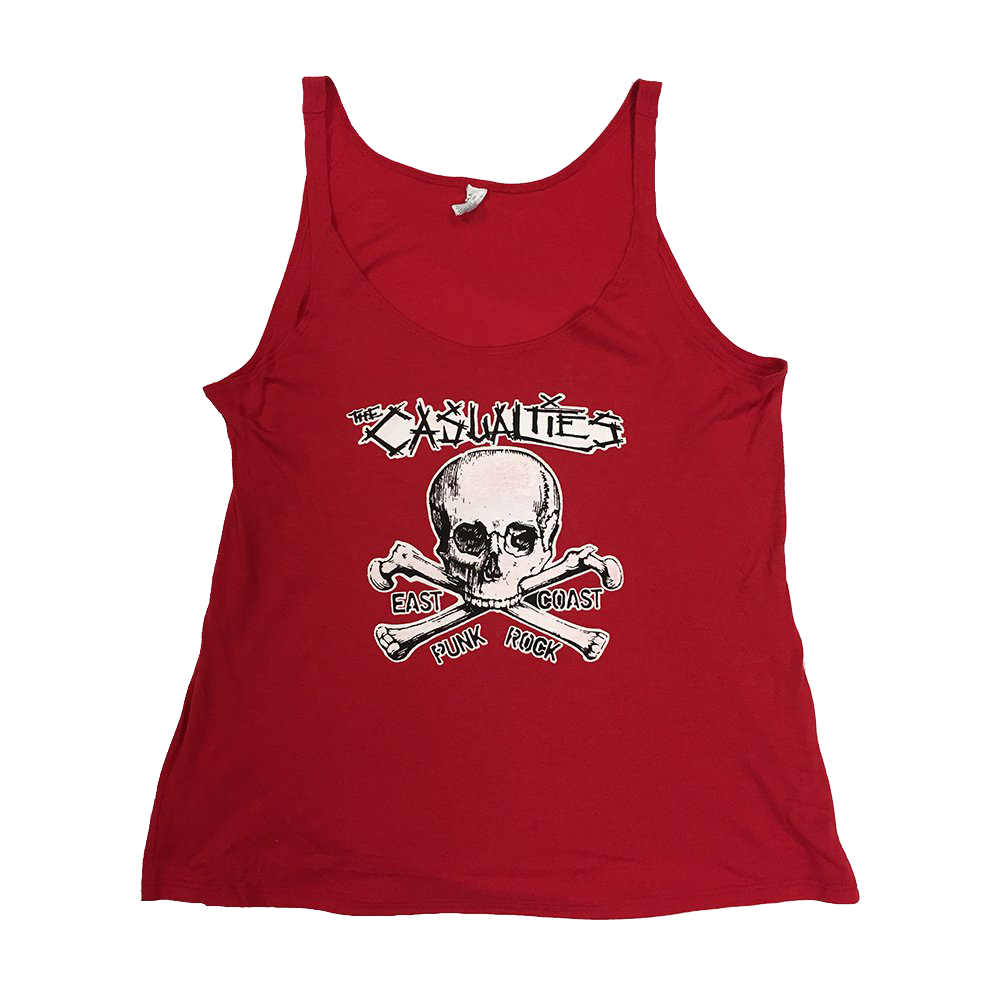 East Coast Skull Womens Tank Top (Red)