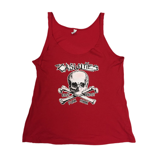 East Coast Skull Womens Tank Top (Red)